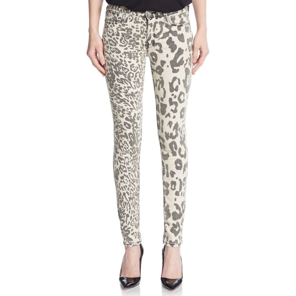 Hudson Nico Mixed Leopard Print Skinny Jeans‎